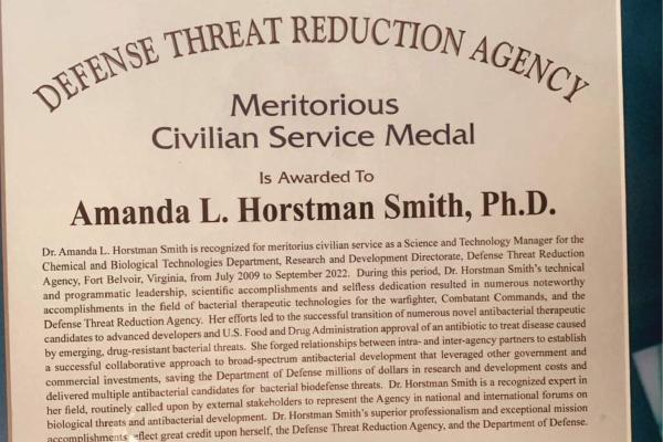 Amanda Horstman Smith Meritorious Civilian Service Medal